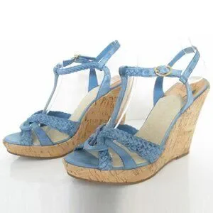 River Island Shoes River Island Blue Strappy Wedges Size